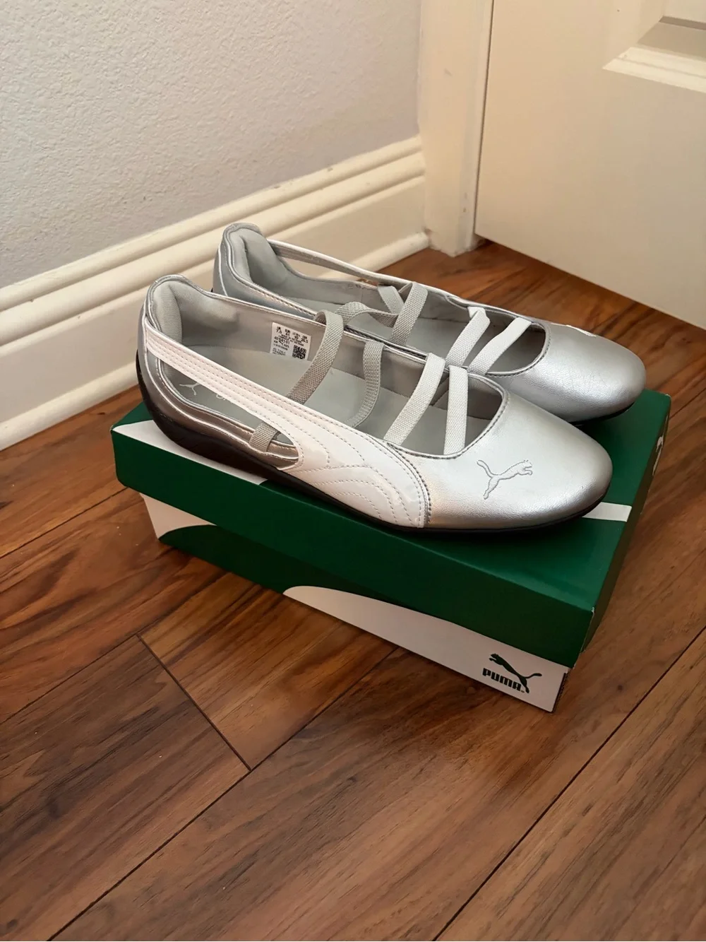 Puma Speedcat Ballet Metallic Silver Flats - Picture 3 of 7